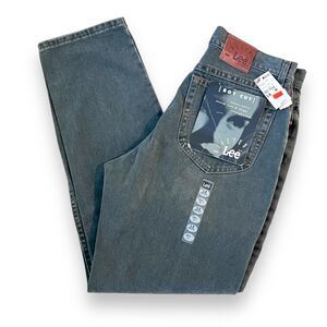 Vintage 90s NWT Lee Riveted Boy Cut Jeans Jade Green Juniors 13 Medium 31x31.5